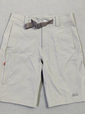 REI Shorts Men's 30 Gray Nylon Belted Outdoor Hiking Camping
